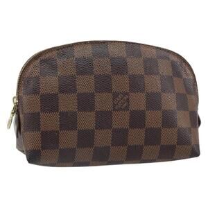 LOUIS VUITTON Damier Ebene Pochette Cosmetic PM Pouch N47516 LV Auth ka1146